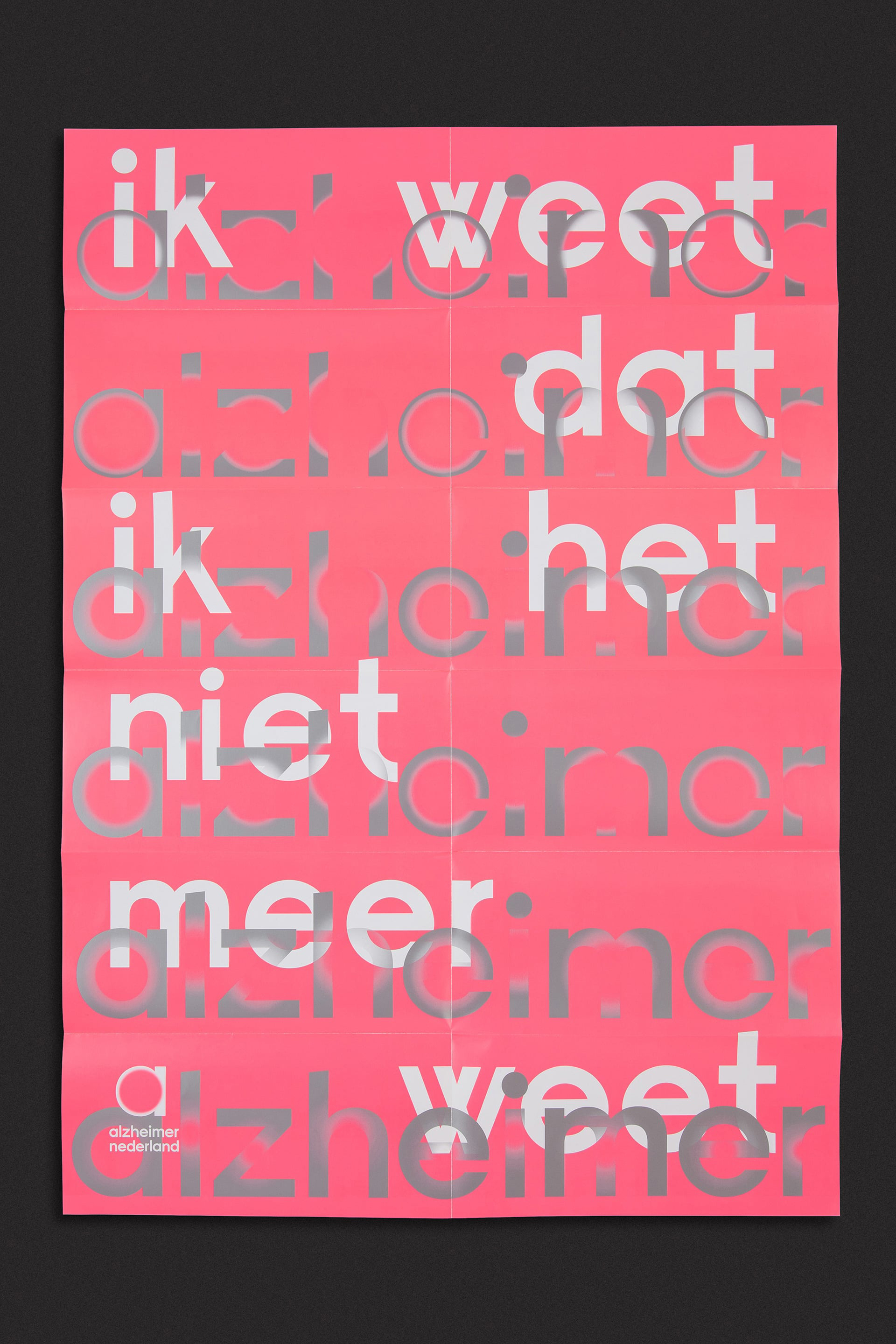 studio dumbar Alzheimer Nederland Brand identity poster design photography and fading typography