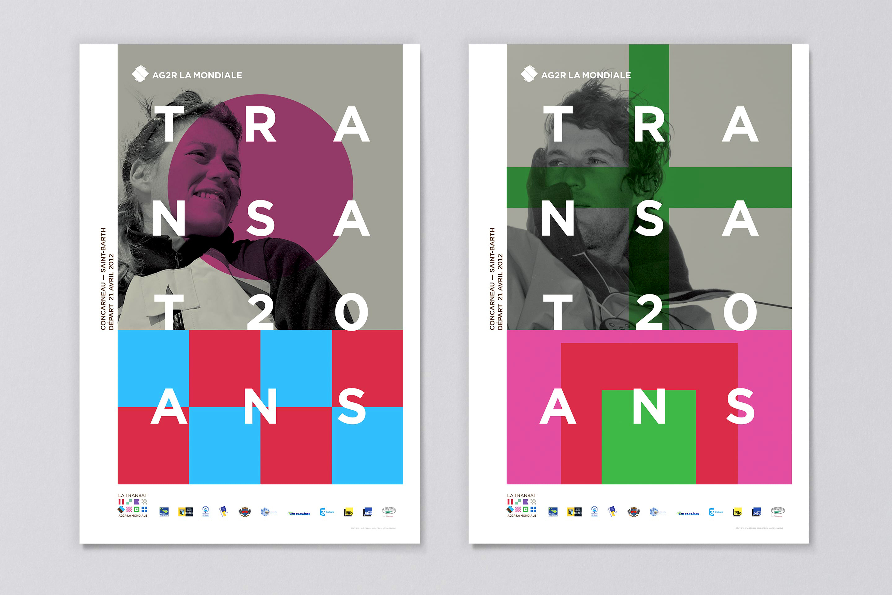 studio dumbar design visual brand identity AG2R LA MONDIALE French insurance company Transat sailing poster design